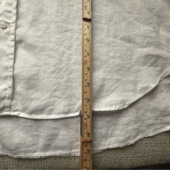 Frank & Eileen Women’s OS Mackenzie Italian Linen Button Up Top White Relaxed - Picture 9 of 9